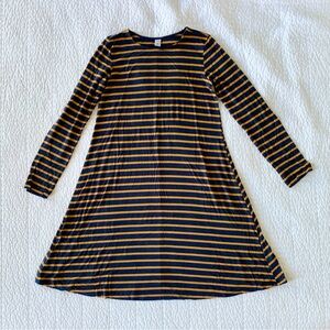 Old Navy Jersey Knit Swing Dress - Navy and Mustard Yellow - Size Small Tall
